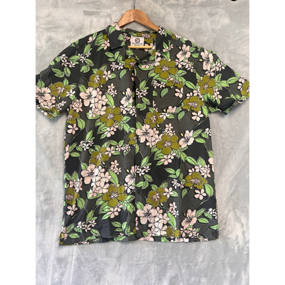 One Resolution Clothing Mens Medium Camp SHIIRT Short Sleeve Hawaiian Floral NEW